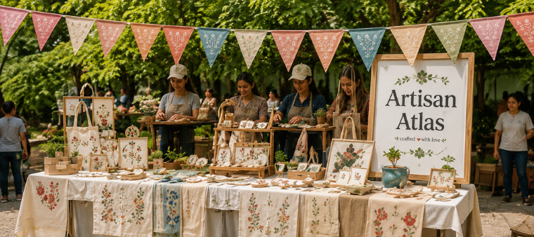 Outdoor craft stall at a community fair