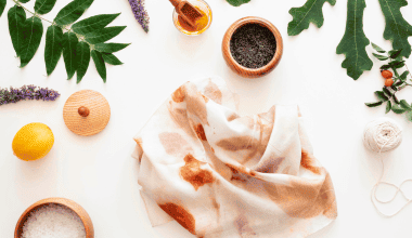 Naturally dyed textiles with botanical materials