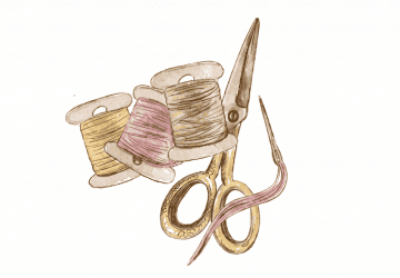 Hands engaged in slow, careful textile craft